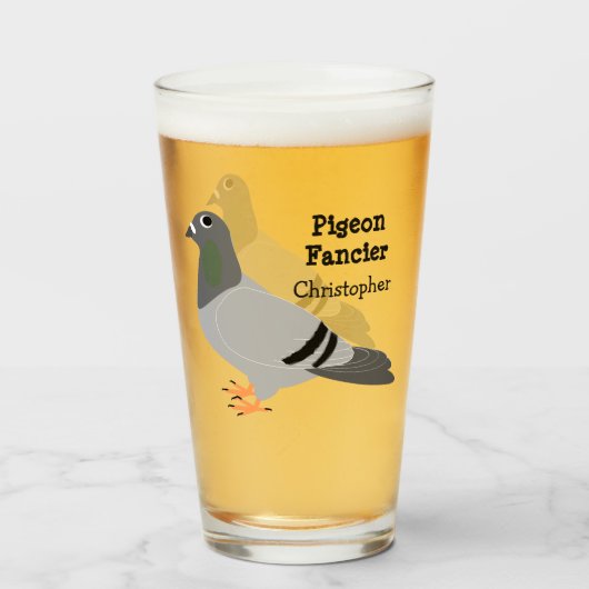 Verre Conception personnalisée de pigeon (Devant (rempli))
