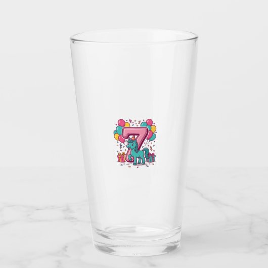 Verre Conception vectorielle de poney mignon pour la fêt (Devant)