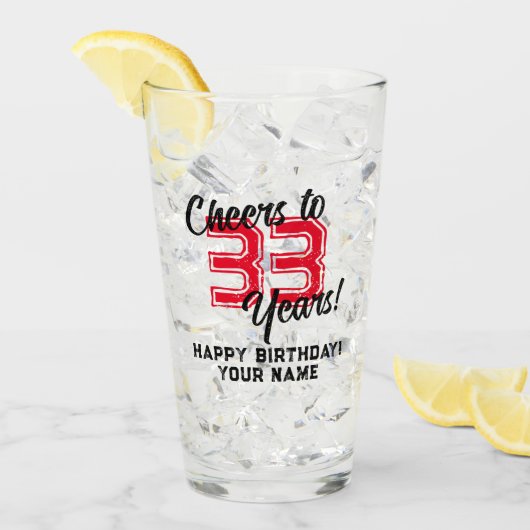 Verre Concours jusqu'à 33 ans cool Anniversaire cadeau d (Devant glace)