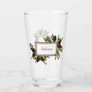 Verre cône de pin et baies tumbler de vacances