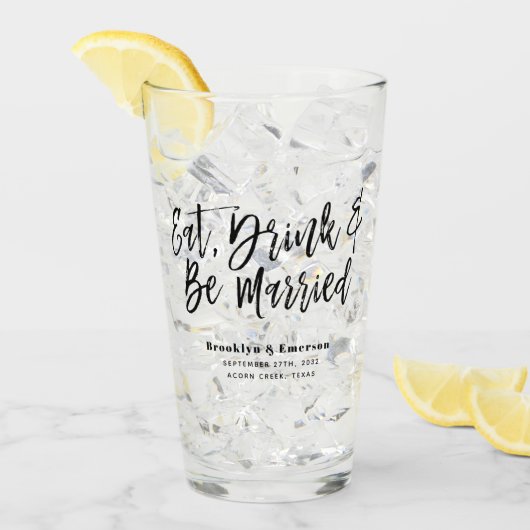 Verre Consommation moderne Boire être marié Mariage (Devant glace)