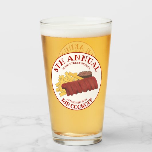 Verre Cookoff annuel Barbecue Barbecue sur les côtes de  (Dos (rempli))