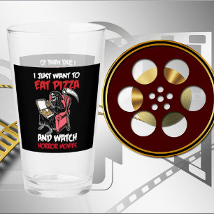 Verre cool horreur films pizza mot art