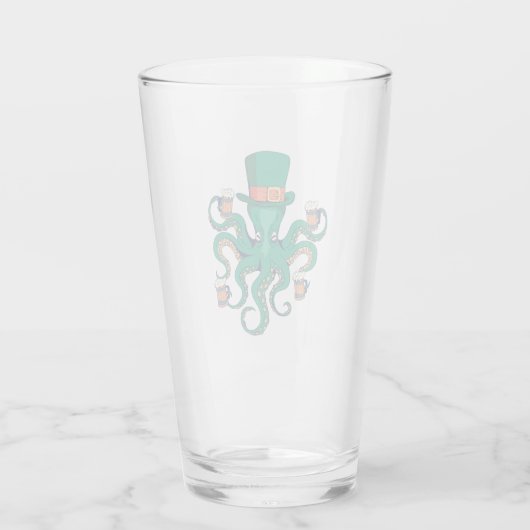 Verre Cool Leprechaun Octopus and Beer St. Patrick's Day (Dos)