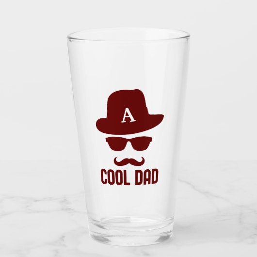 Verre Cool papa Meilleur DAD Jamais cool papa avec Monog (Devant)