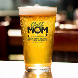 Verre Cool tendance "GOLF MOM" pinte de typographie vert