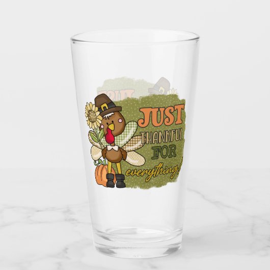Verre Cool Thanksgiving Dinde fête (Devant)