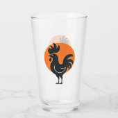 Verre Coq comique avec Red Sun (Dos)