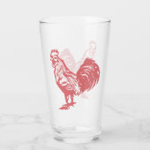 Verre Coq Rouge de style typographie (Dos)
