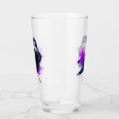 Verre Corbeau avec Arrière - plan d'aquarelle violet (Gauche)