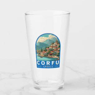 Verre Corfou Grèce Voyage Emblème d'art