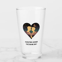 Cosmic Love Story Coeur avec les amants et Fox Art