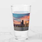 Verre Coucher de soleil profond à Chicago (Dos)