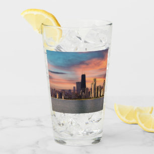 Verre Coucher de soleil profond à Chicago