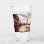 Verre Coucher de soleil sur le carré à Padova en Italie (Dos)