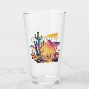 Verre coucher de soleil sur le désert mexicain