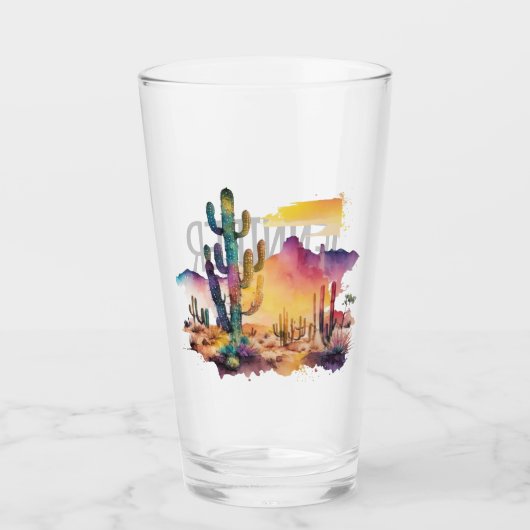 Verre coucher de soleil sur le désert mexicain (Devant)