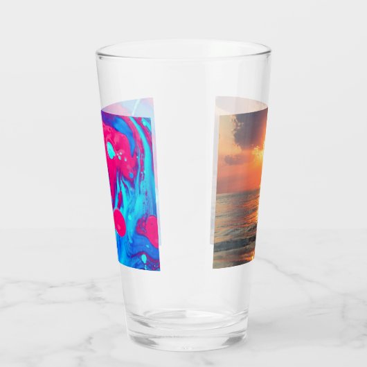 Verre coucher de soleil sur l'eau (Droite)