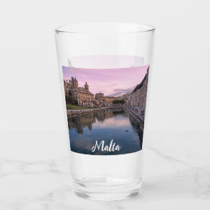 Verre Coucher de soleil sur un petit canal à Cospicua, M
