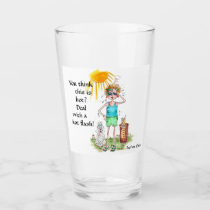 Verre Couleur Hot Flash Sketch Femme Menopause Texte