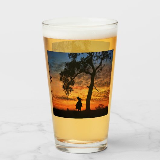 Verre Country Western Roping Cowboy (Devant (rempli))