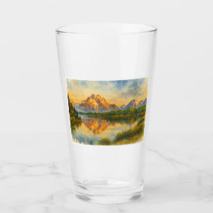 Verre Coupe d'aquarelle Golden Mountain Reflect