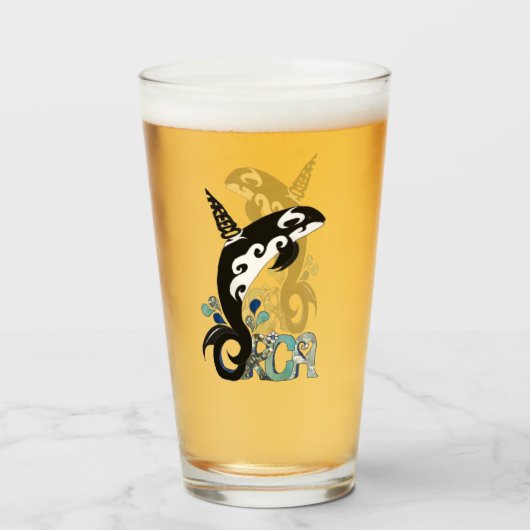 Verre Coupe d'Art d'Orca Liberté (Devant (rempli))