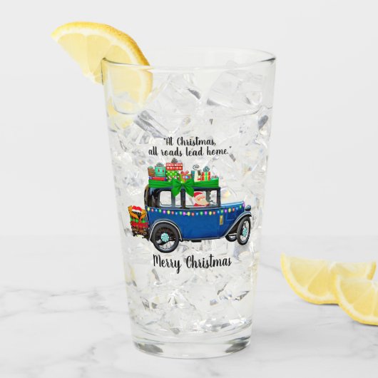 Verre Coupe de la route de Noël (Devant glace)