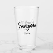 Verre Coupe de Mariage noir blanc Groomsman (Devant)