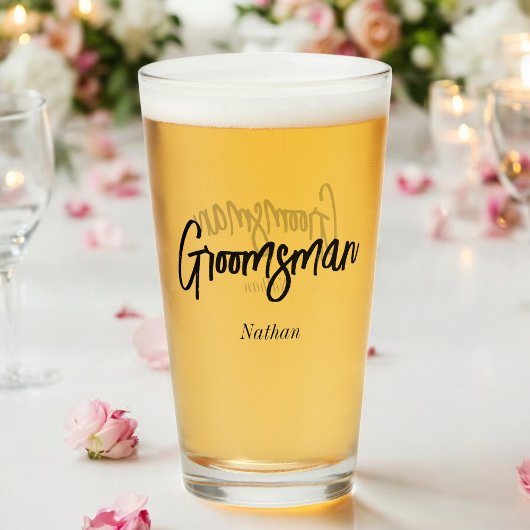 Verre Coupe de Mariage noir blanc Groomsman