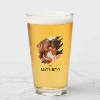 Verre Couple Nouvellement Marié Photo Simple Moderne