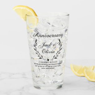 Verre Couple Personnalisé moderne Nom Anniversaire Cadea