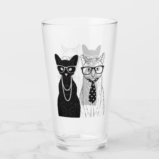 Verre Couples de chat (Dos)