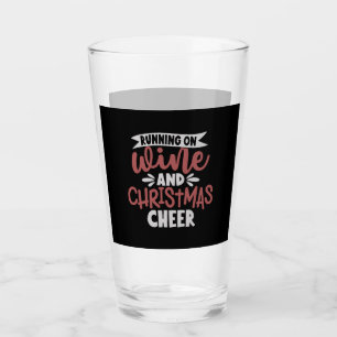 Verre Courir Sur Le Vin Et Noël Cheer Vin De Noël
