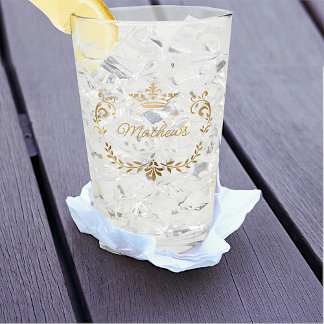 Verre Couronne d'or personnalisé