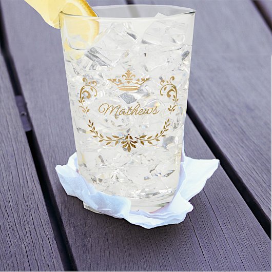 Verre Couronne d'or personnalisé