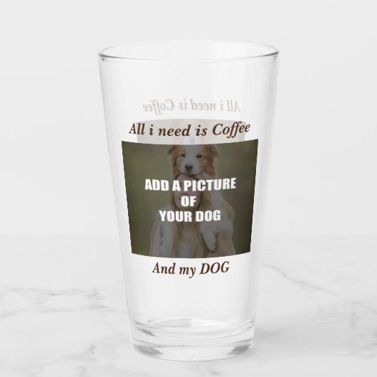 Verre Coussin Coffee et mon Chien (Devant)
