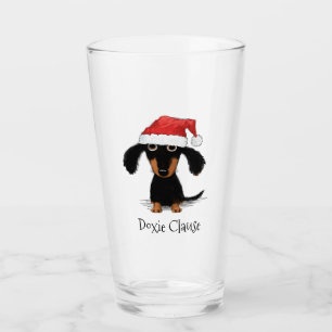 Verre Coutume drôle de chien de saucisse de Noël du