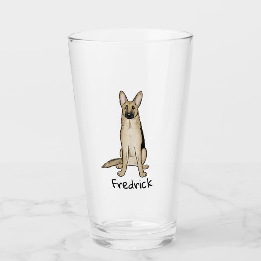Verre Coutume mignonne de bande dessinée de chien de (Devant)