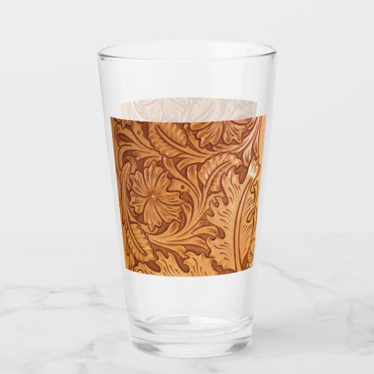 Verre Cow-boy brun rustique en cuir occidental (Dos)