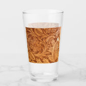 Verre Cow-boy brun rustique en cuir occidental (Devant)