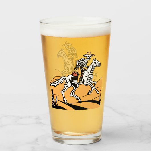 Verre Cowboy Skeleton Western Skeleton (Devant (rempli))