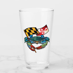 Verre Crabe bleu du Maryland avec crête à drapeau
