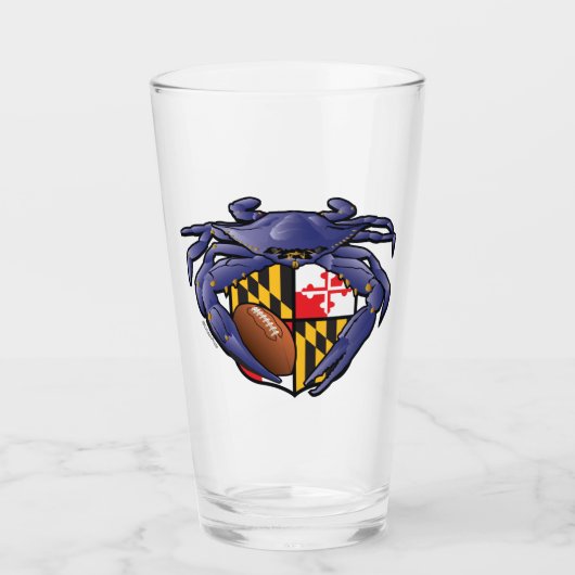Verre Crabe du Maryland Football Crest Glacier (Devant)