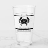 Verre Crabe marine Monogramme noir et blanc (Dos)