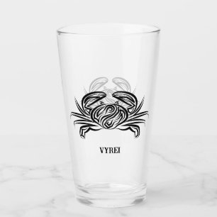 Verre Crabe tribal noir et blanc