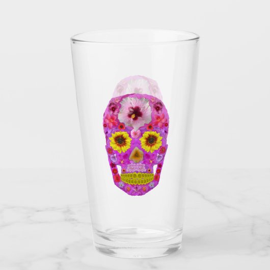 Verre Crâne à fleurs 7 (Devant)