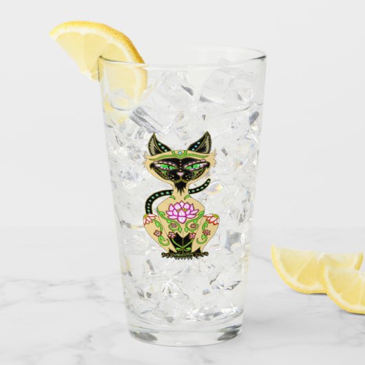 Verre Crâne à sucre de chats de Siamese (Devant glace)