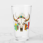 Verre Crâne de buffle emblème amérindien (Devant)