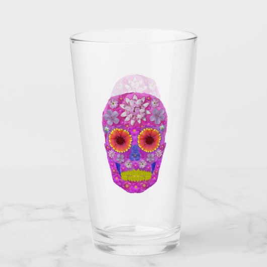 Verre Crâne de fleurs 2 (Devant)